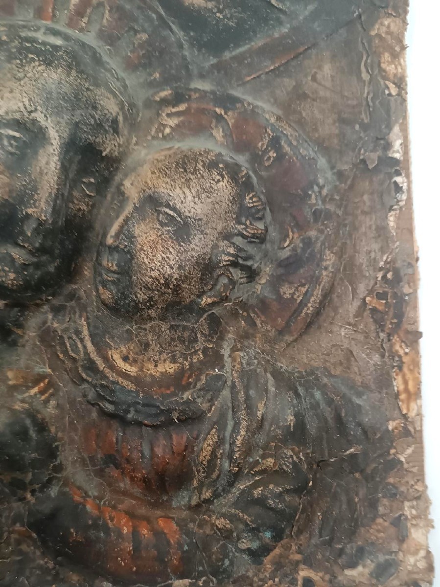 Cartapesta  madonna con bambino XVII secolo-photo-3
