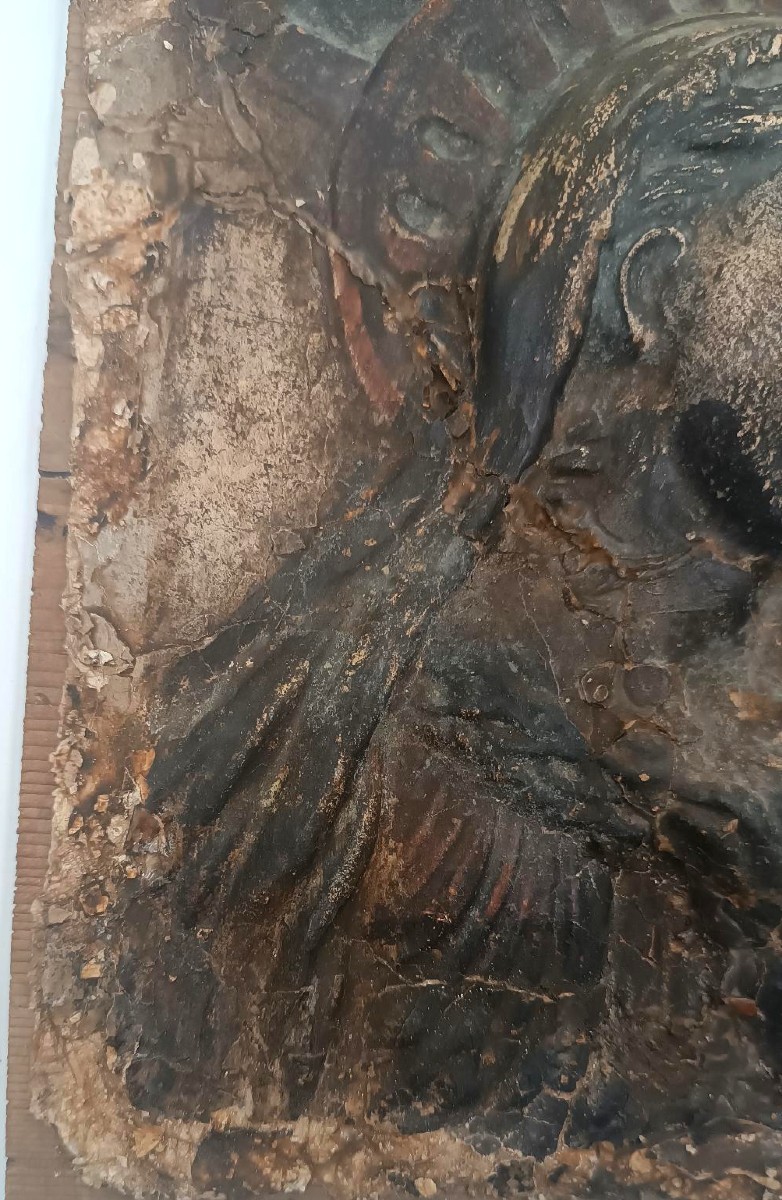 Cartapesta  madonna con bambino XVII secolo-photo-4