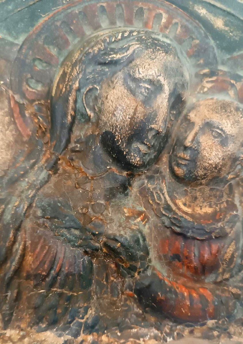 Cartapesta  madonna con bambino XVII secolo-photo-5