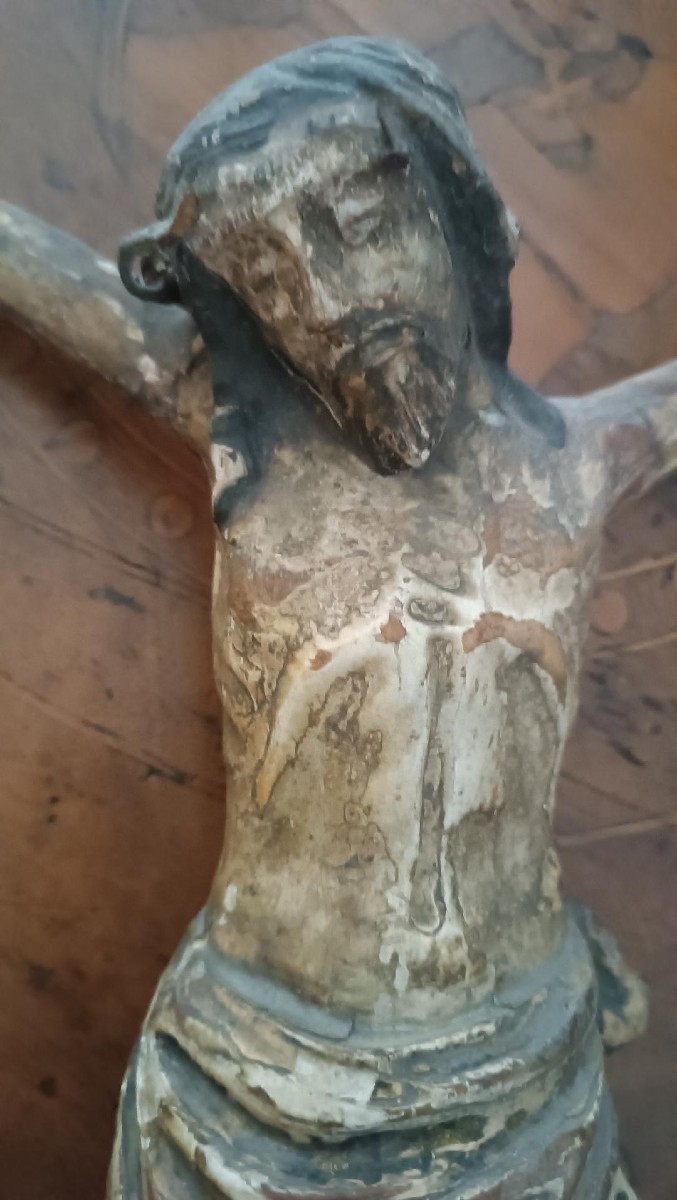 cristo in legno policromo  antico XVIII secolo-photo-3