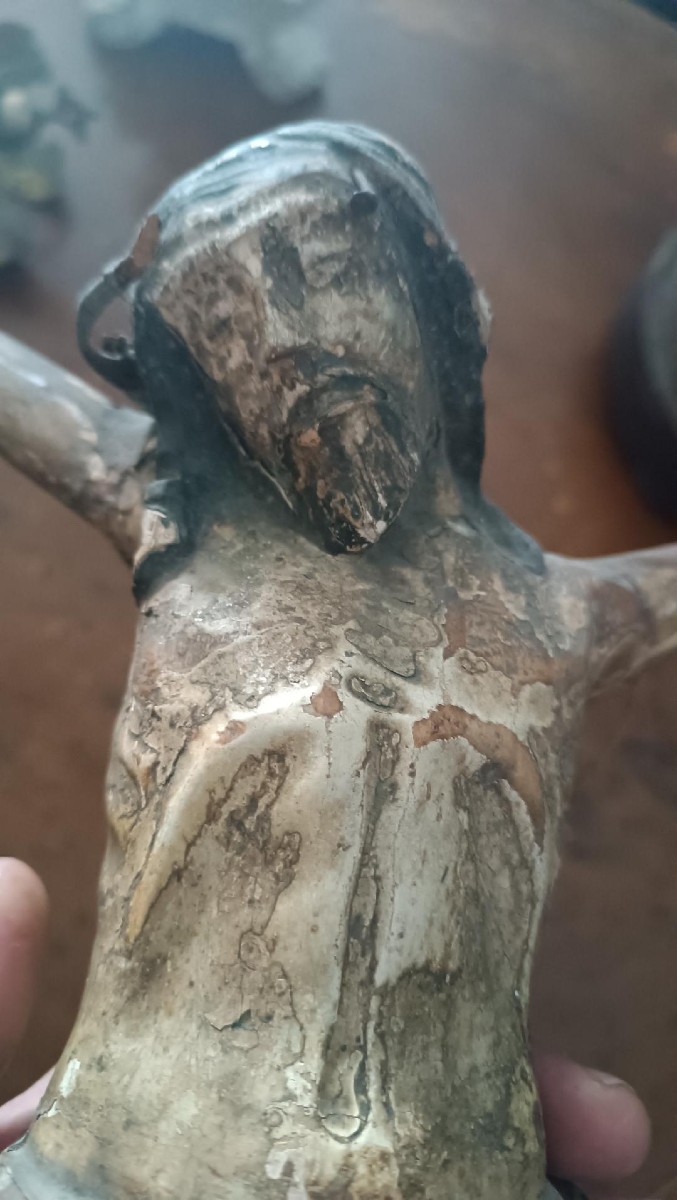cristo in legno policromo  antico XVIII secolo-photo-2