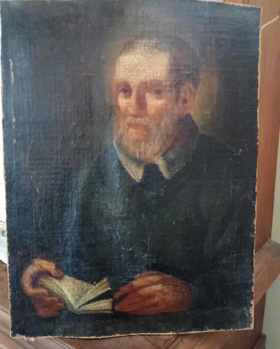 Dipinto olio su tela XVIII secolo scuola italiana-San Filippo Neri