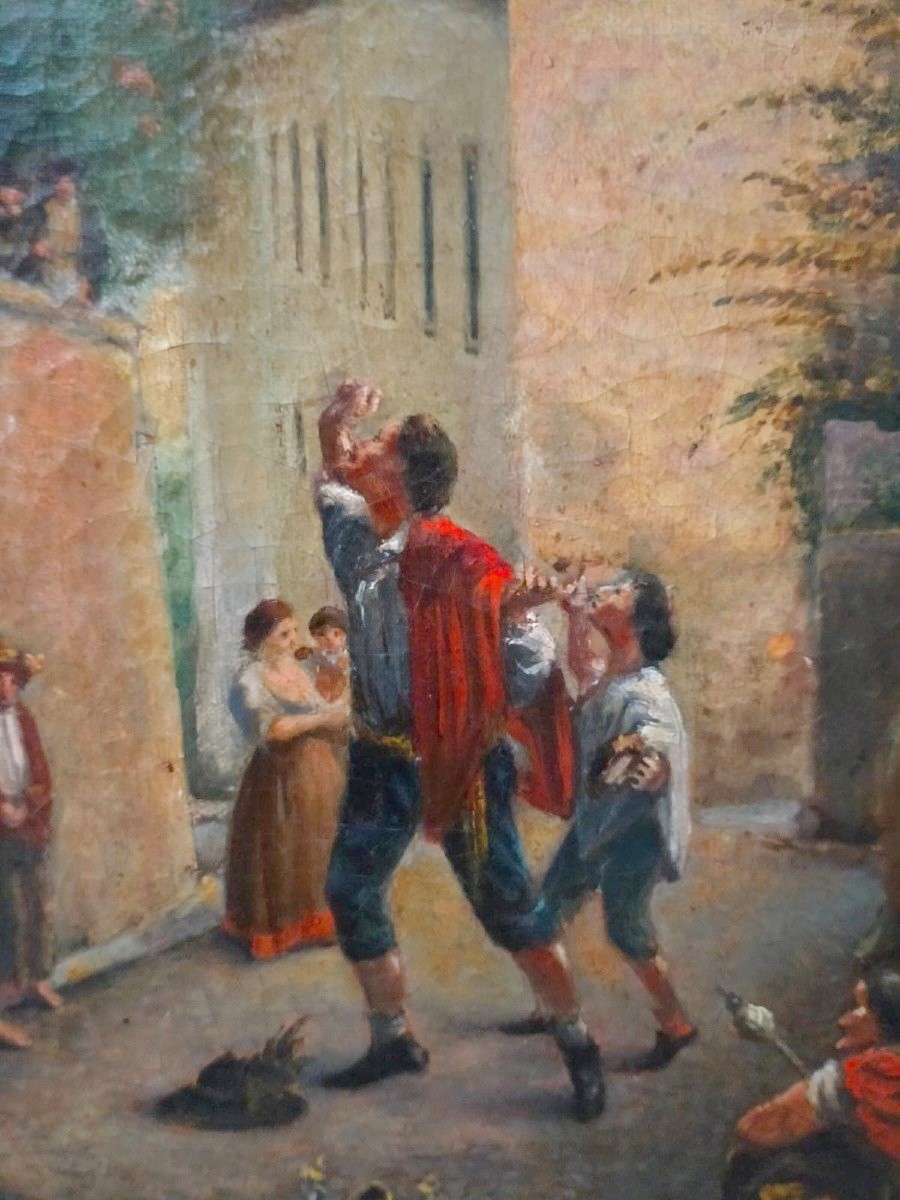 Dipinto olio su tela ,Venuta di garibaldi seconda meta' XIX secolo-photo-3