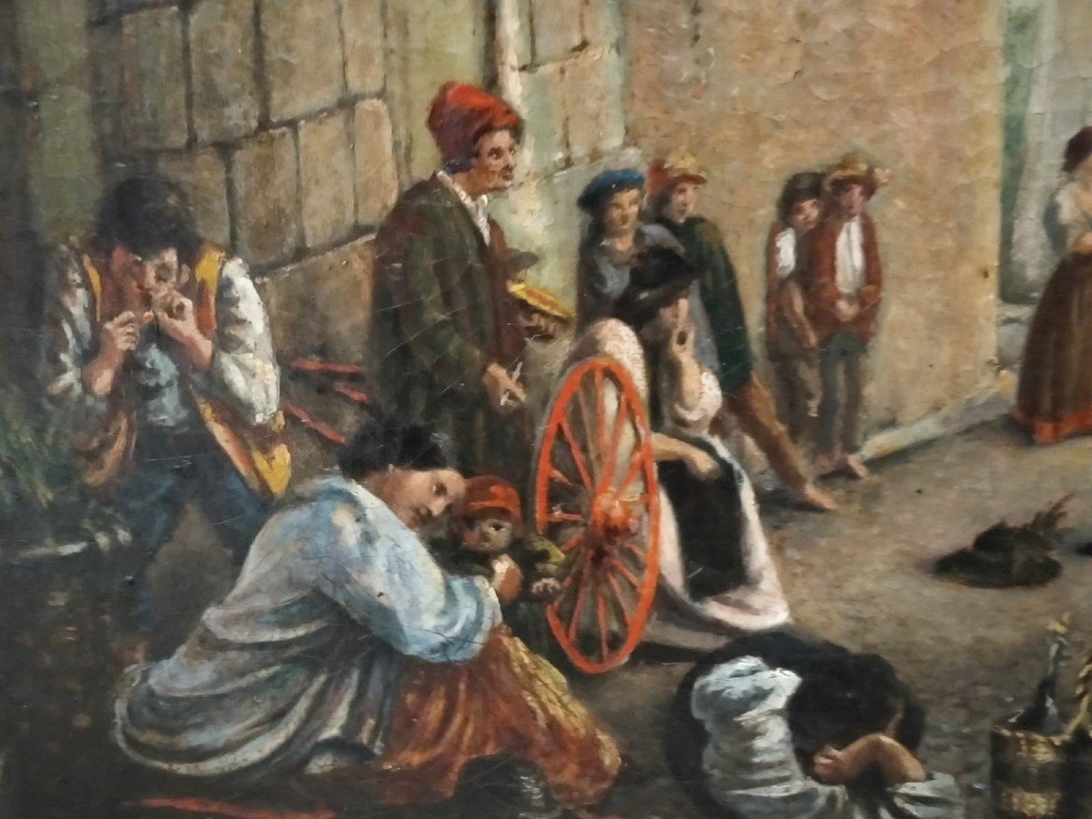 Dipinto olio su tela ,Venuta di garibaldi seconda meta' XIX secolo-photo-4
