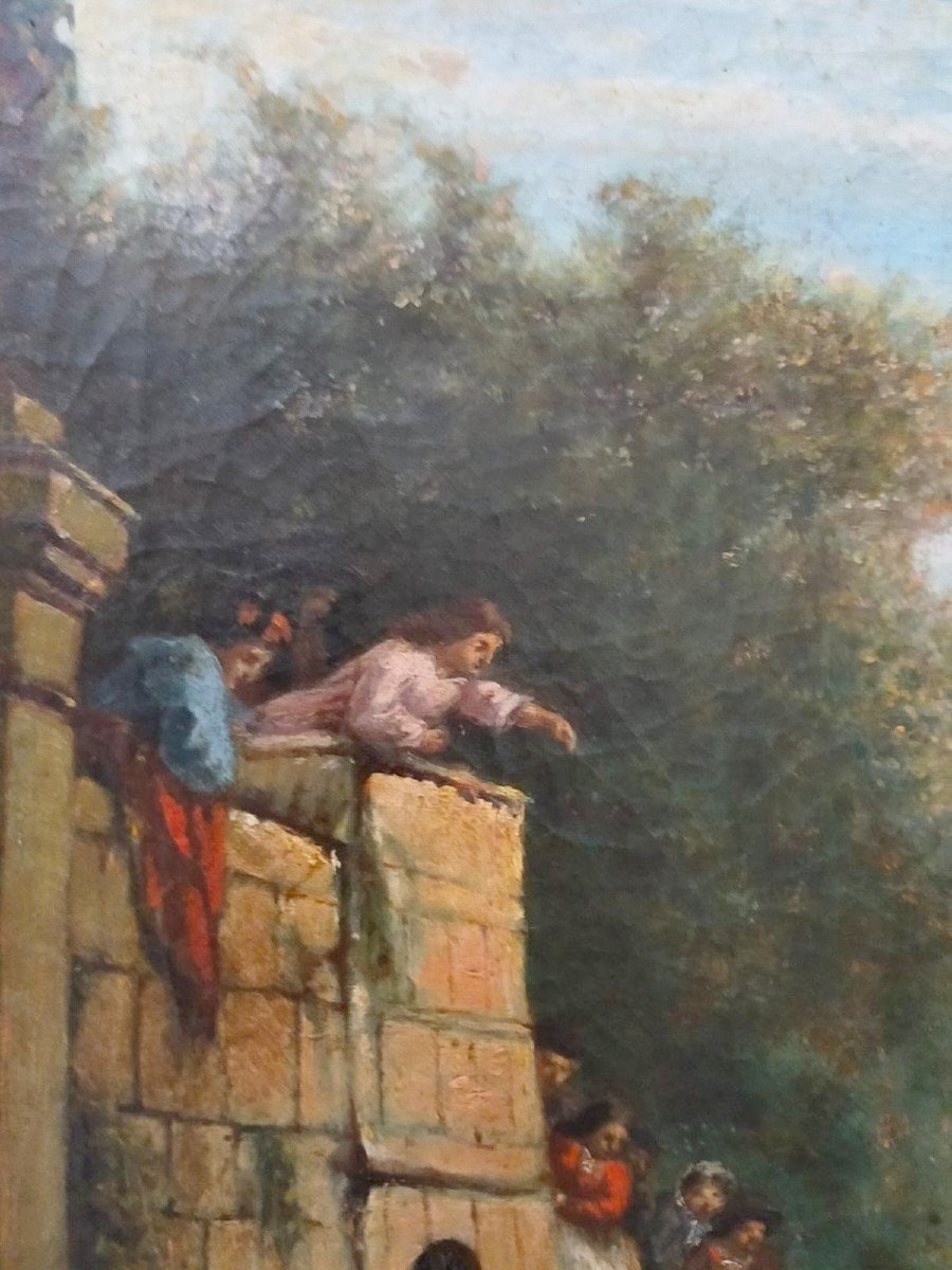 Dipinto olio su tela ,Venuta di garibaldi seconda meta' XIX secolo-photo-2