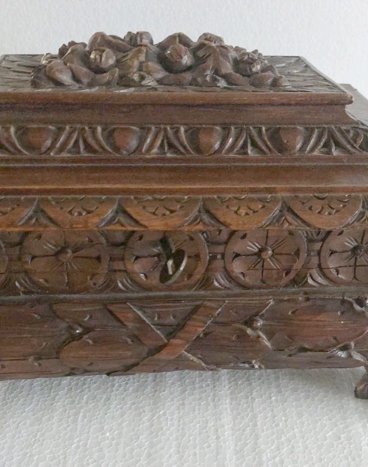 COFANETTO STILE RINASCIMENTO FIORENTINO INTAGLIATO  FINE 800-photo-3