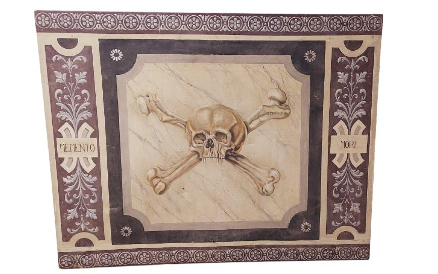 Memento Mori grande dipinto a tempera su tela XVIII secolo .Italia 174 CM-photo-8