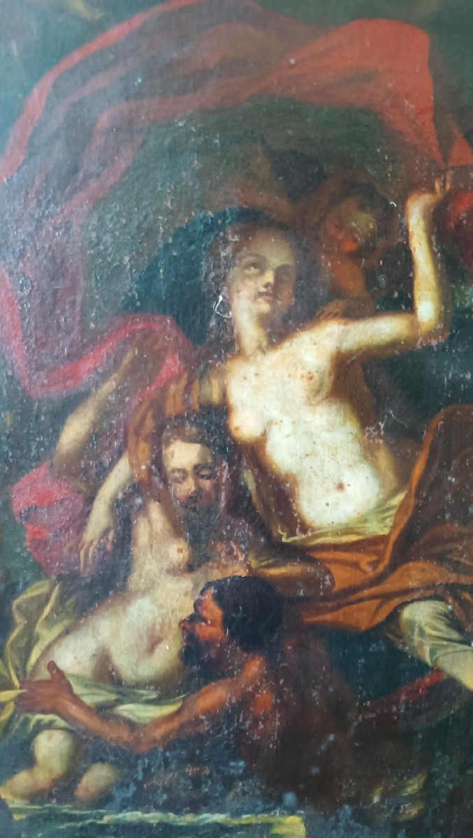 Dipinto olio su tela XVIII secolo,scuola italiana,efesto e afrodite-photo-4