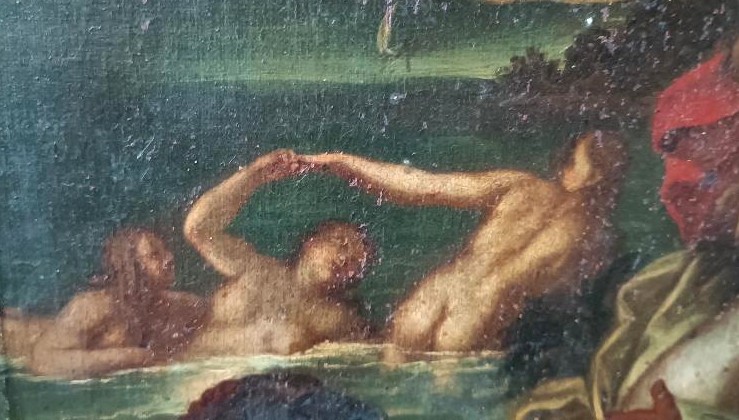 Dipinto olio su tela XVIII secolo,scuola italiana,efesto e afrodite-photo-5