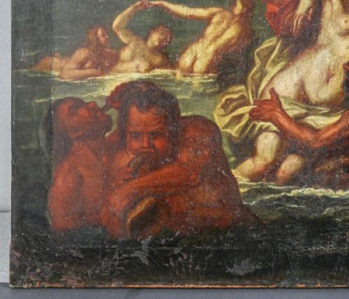 Dipinto olio su tela XVIII secolo,scuola italiana,efesto e afrodite-photo-3