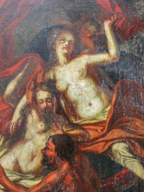Dipinto olio su tela XVIII secolo,scuola italiana,efesto e afrodite-photo-7