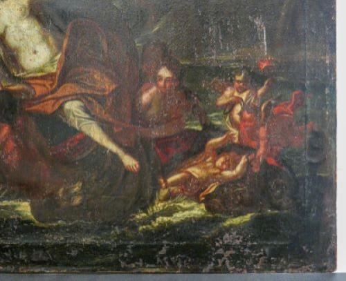 Dipinto olio su tela XVIII secolo,scuola italiana,efesto e afrodite-photo-8