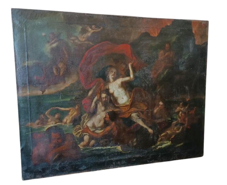 Dipinto olio su tela XVIII secolo,scuola italiana,efesto e afrodite