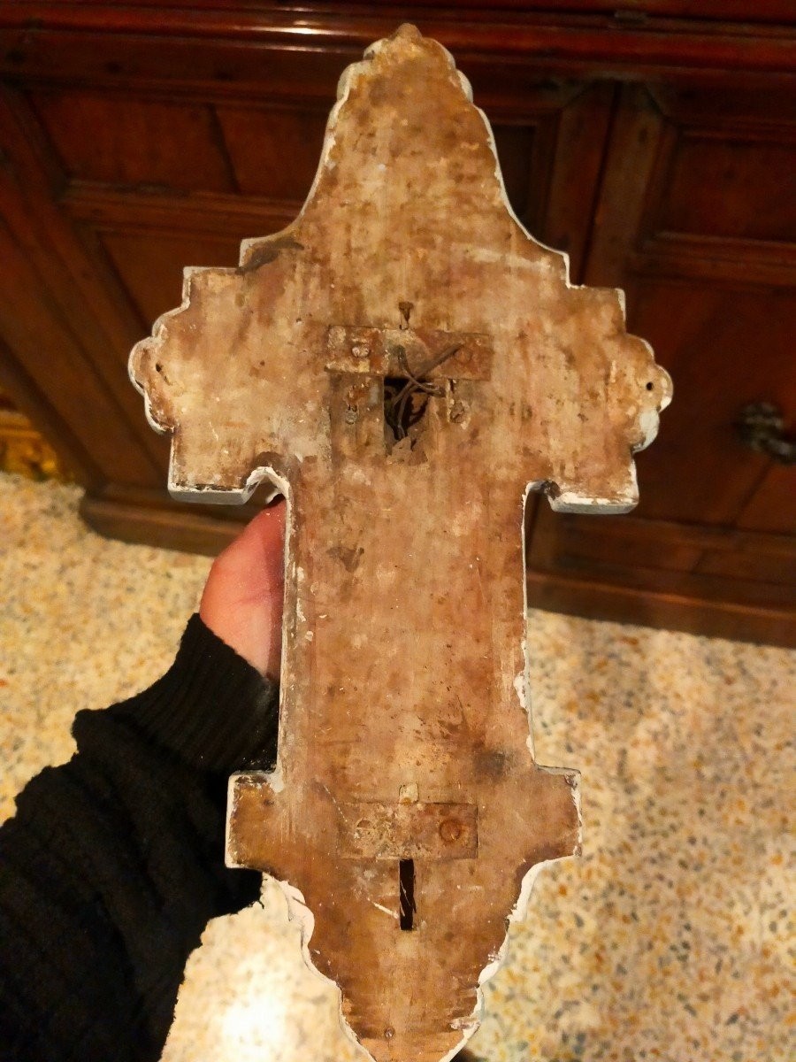 Coppia appliques legno dipinto fine XIX secolo-photo-6
