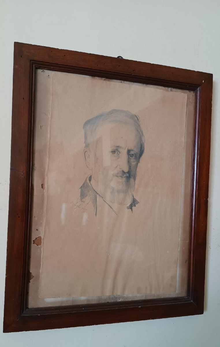 DISEGNO A MATITA SU CARTA - Ritratto di Cesare Altoviti - Antonio Ciseri 1871--photo-3