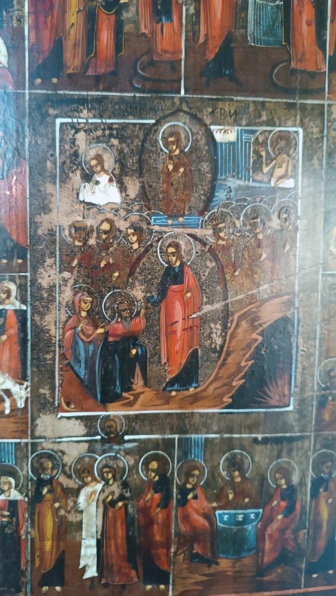 Antica icona russa inizi xix secolo-le 12 feste-photo-4
