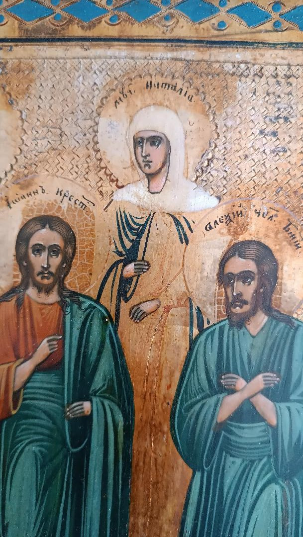 Antica icona russa, inizio XIX secolo-photo-6