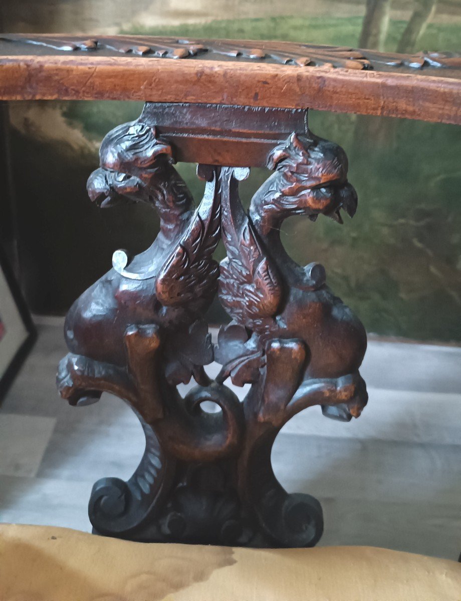 coppia poltrone ad angolo antiche stile rinascimento fine XIX secolo Firenze-photo-1