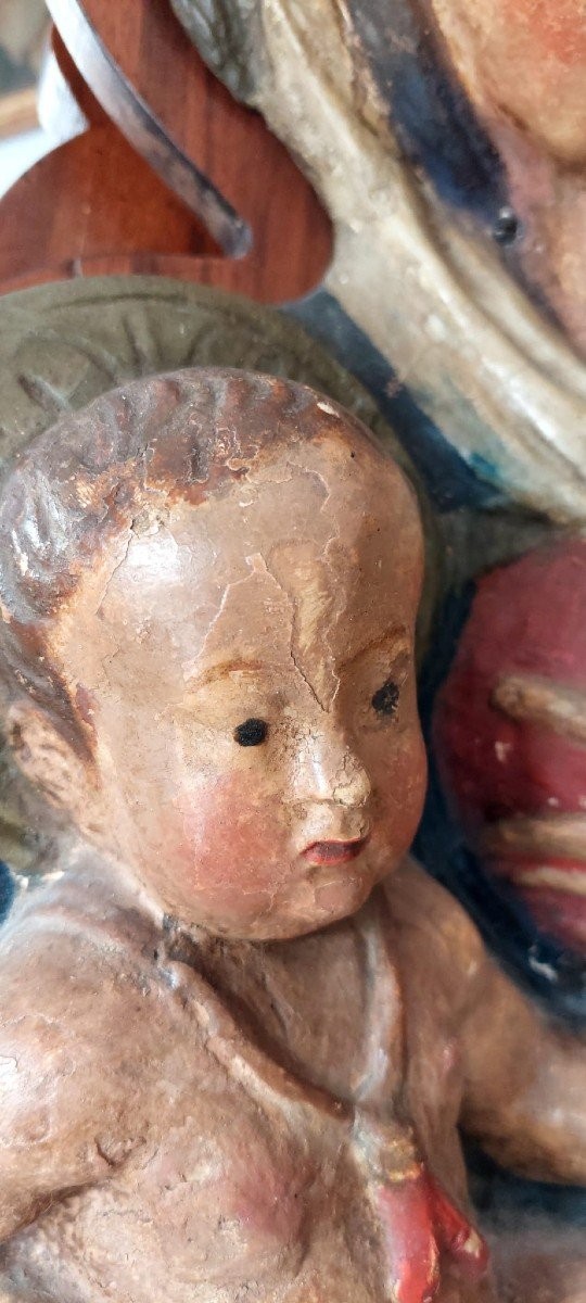 Madonna del latte scultura in cartapesta policroma inizi XVII-photo-2