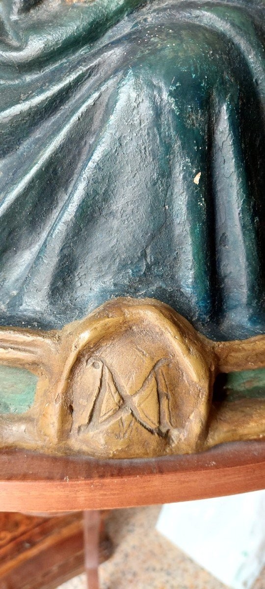 Madonna del latte scultura in cartapesta policroma inizi XVII-photo-4