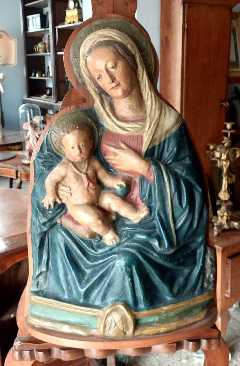 Madonna del latte scultura in cartapesta policroma inizi XVII-photo-5