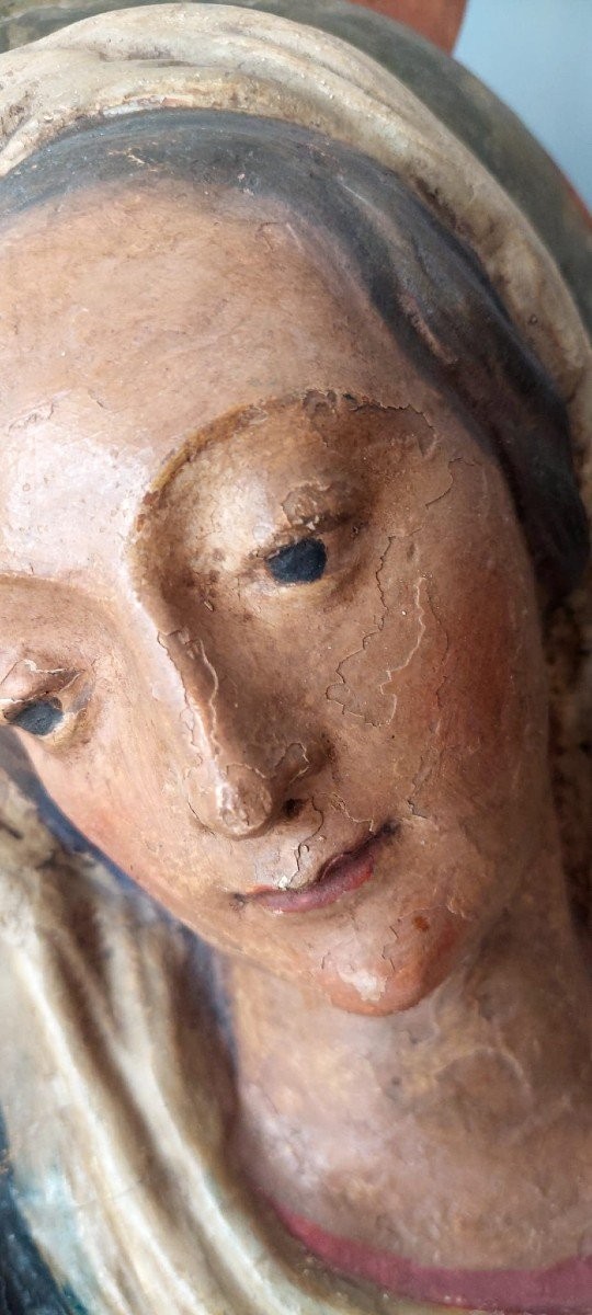 Madonna del latte scultura in cartapesta policroma inizi XVII-photo-6