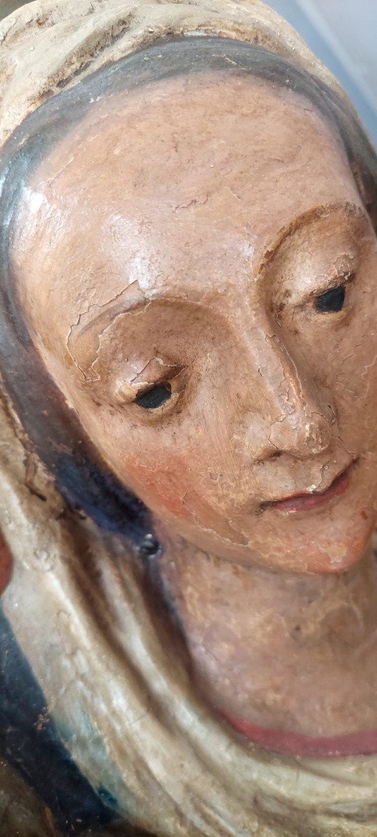 Madonna del latte scultura in cartapesta policroma inizi XVII-photo-7