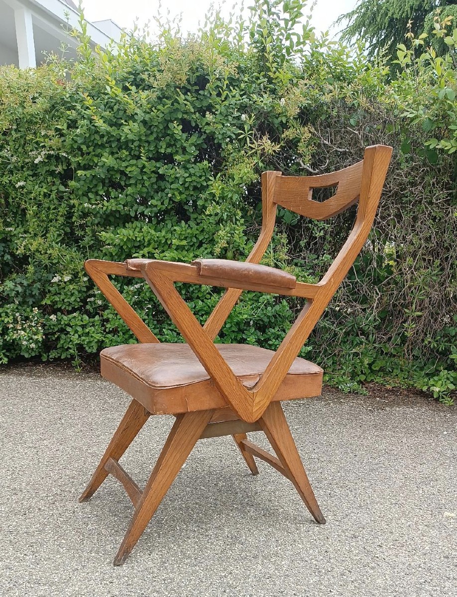 Sedia con  braccioli da ufficio anni 50 europa del nord , design-photo-4
