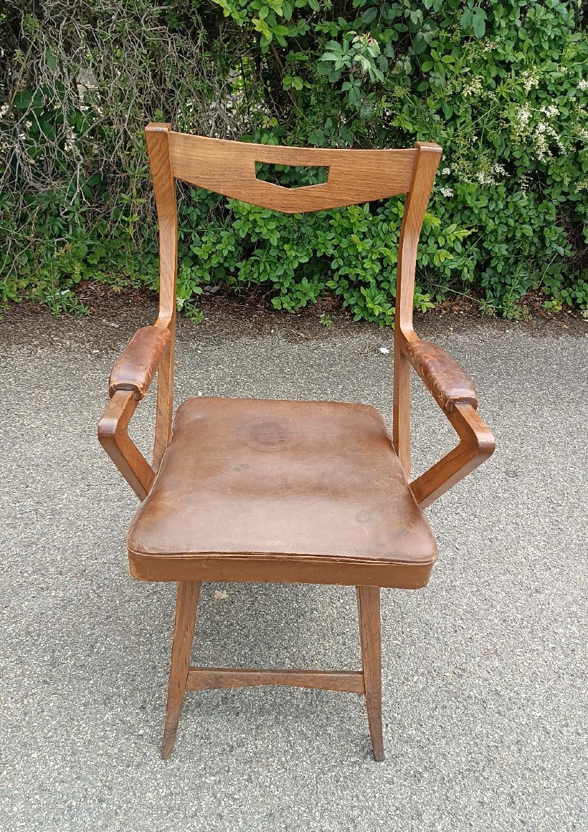 Sedia con  braccioli da ufficio anni 50 europa del nord , design-photo-4