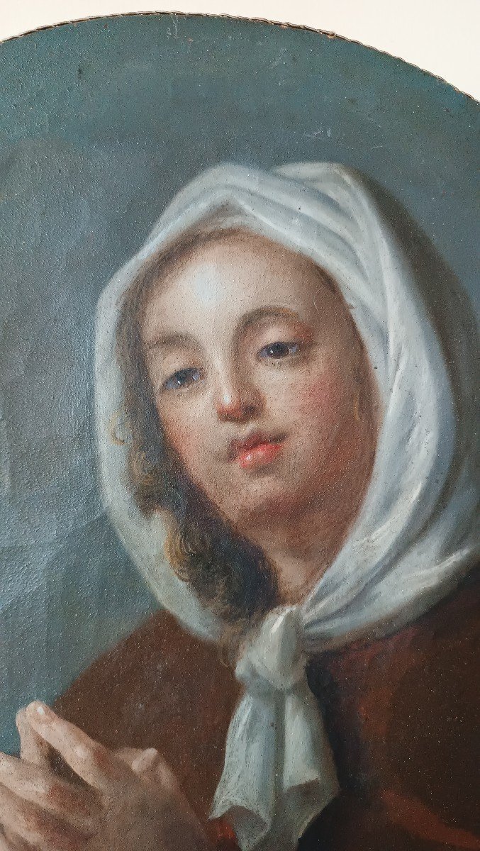 Bellissimo dipinto ovale raffigurante Santa Margherita Da Cortona,scuola toscana XVIII secolo-photo-5