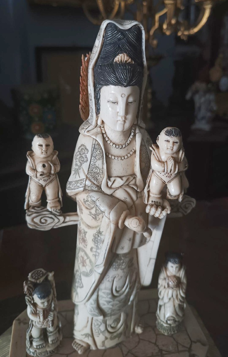 Scultura in osso, arte cinese, primi anni del 1900-photo-3