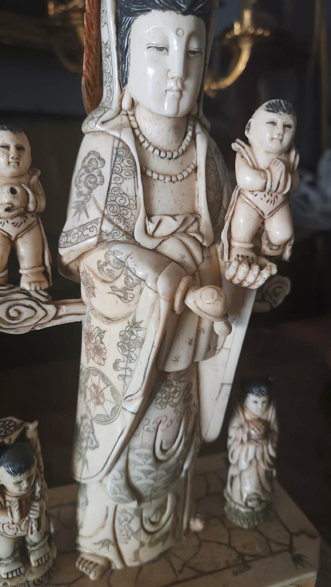 Scultura in osso, arte cinese, primi anni del 1900-photo-4