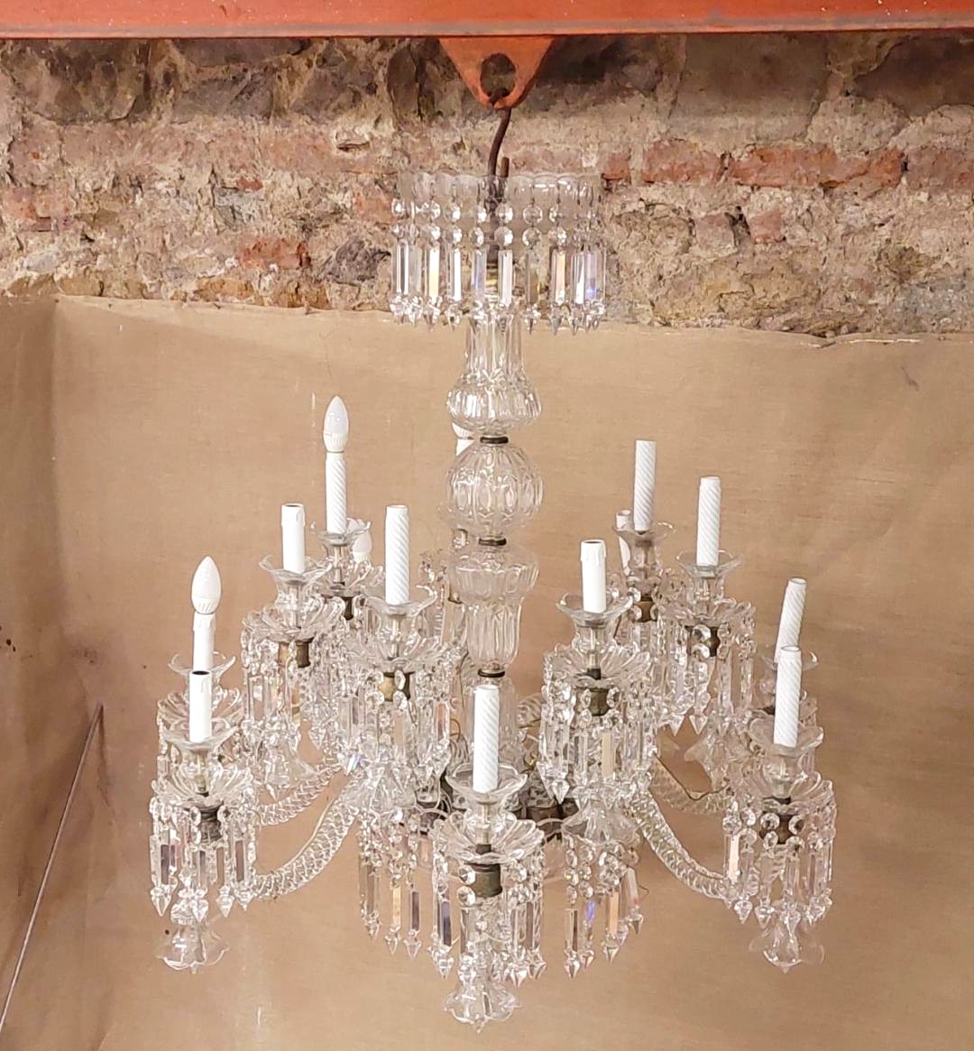Grande lampadario di cristallo Francia anni '30/'40-photo-5