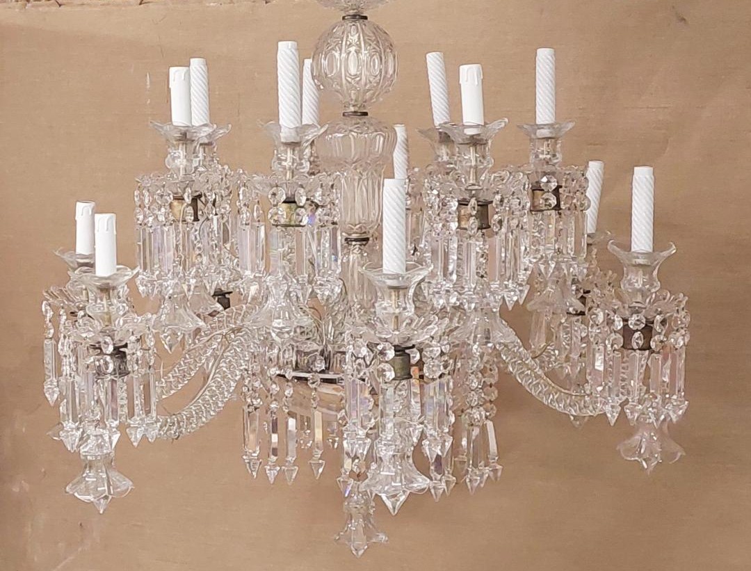 Grande lampadario di cristallo Francia anni '30/'40-photo-7