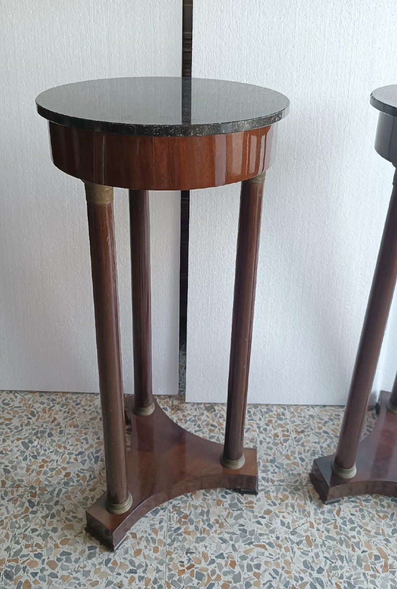 Coppia tavolini gueridon in mogano stile impero-photo-2