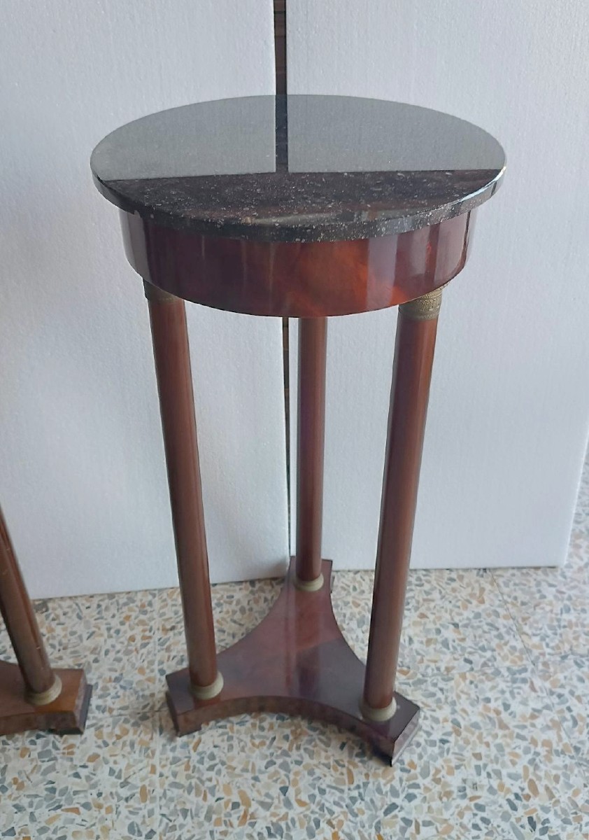 Coppia tavolini gueridon in mogano stile impero-photo-3