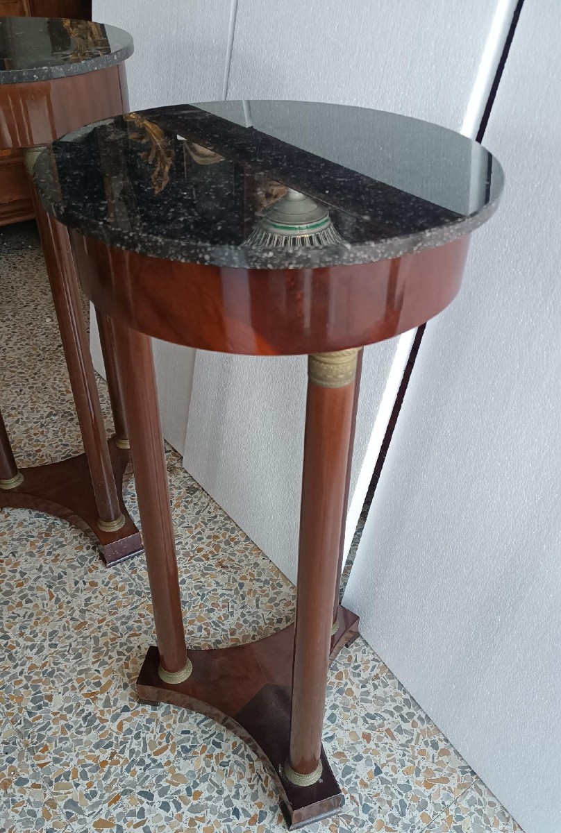 Coppia tavolini gueridon in mogano stile impero-photo-1