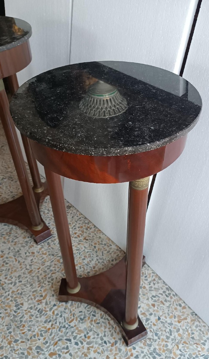 Coppia tavolini gueridon in mogano stile impero-photo-2