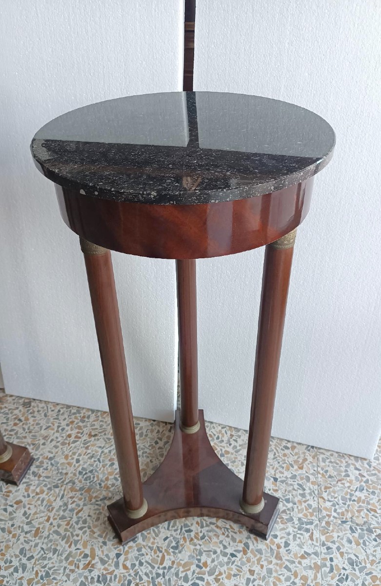 Coppia tavolini gueridon in mogano stile impero-photo-6