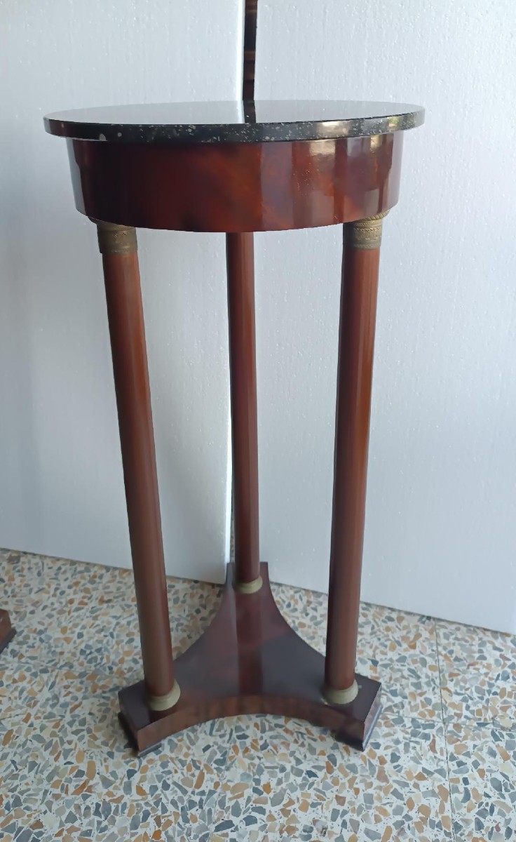 Coppia tavolini gueridon in mogano stile impero-photo-7