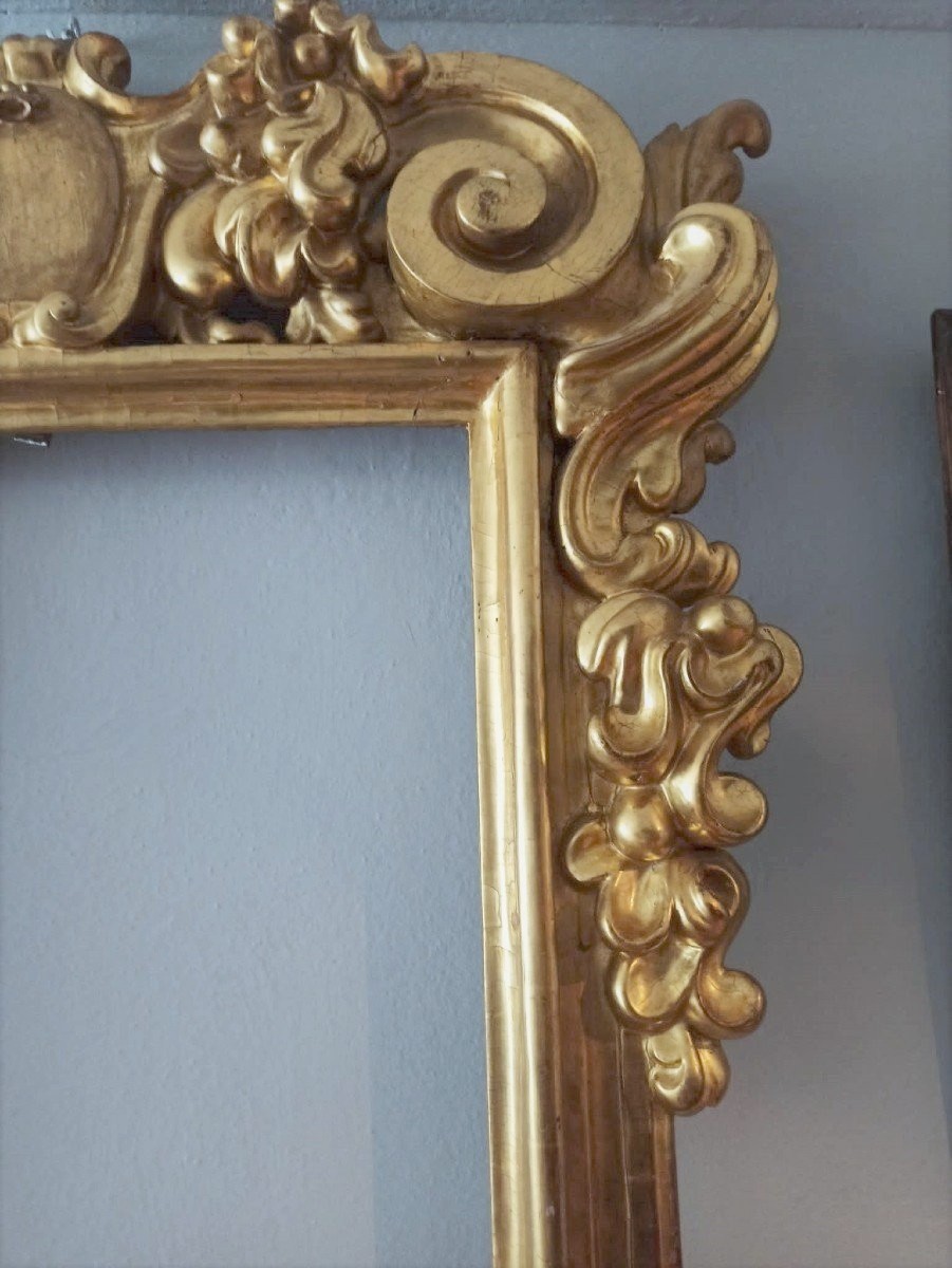 Grande specchiera in legno dorato seconda meta' XVIII secolo Italia-photo-4