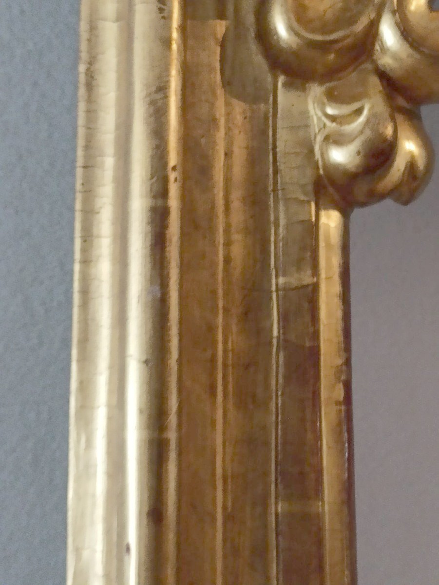 Grande specchiera in legno dorato seconda meta' XVIII secolo Italia-photo-3