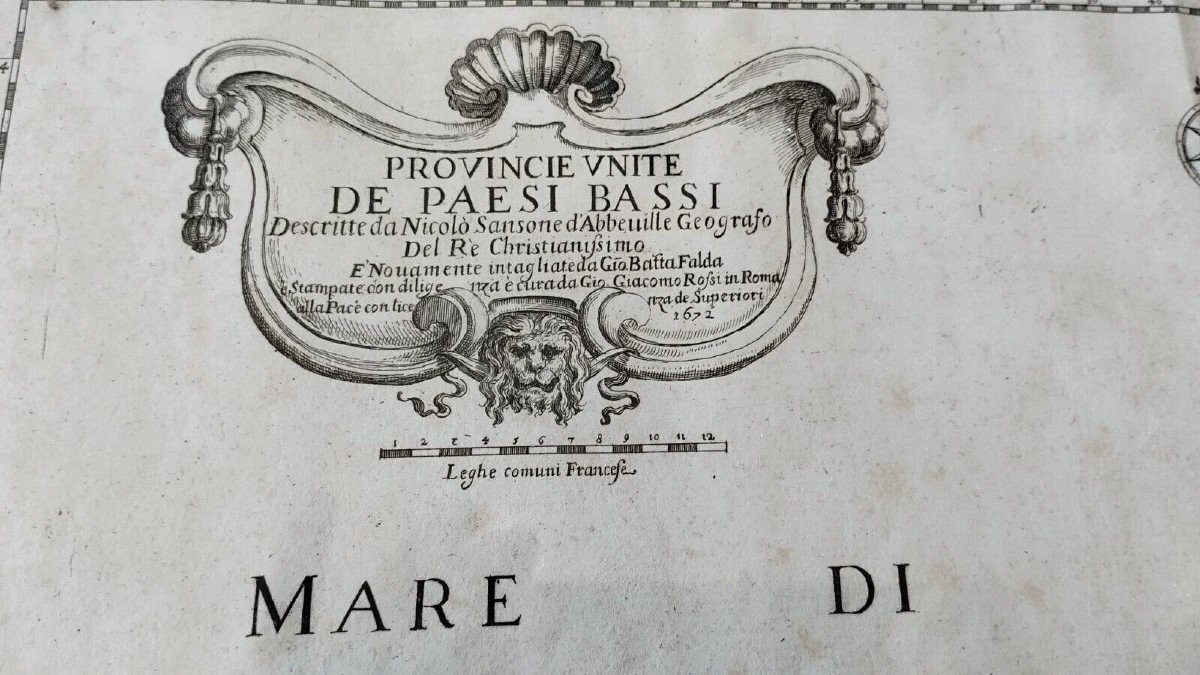 Mappa 1672 Province Dei Paesi Bassi De Rossi /Sanson Originale Antica-photo-2
