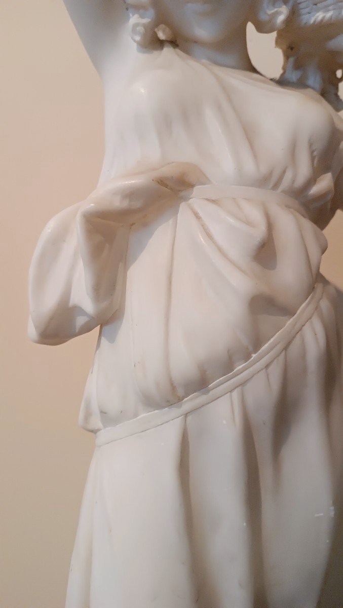 SCULTURA ALABASTRO fioraia FIGURA FEMMINILE DONNA FINE 800 PRIMI 900 ITALIA-photo-1