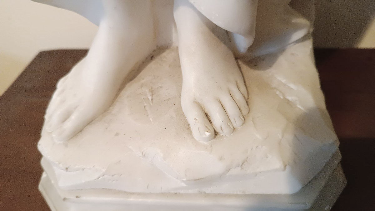 SCULTURA ALABASTRO fioraia FIGURA FEMMINILE DONNA FINE 800 PRIMI 900 ITALIA-photo-8