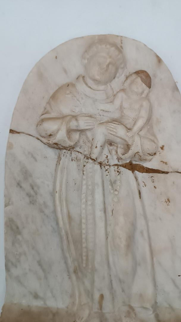 Targa,formella bassorilievo in marmo -Sant'Antonio da Padova XVIII SECOLO-photo-2