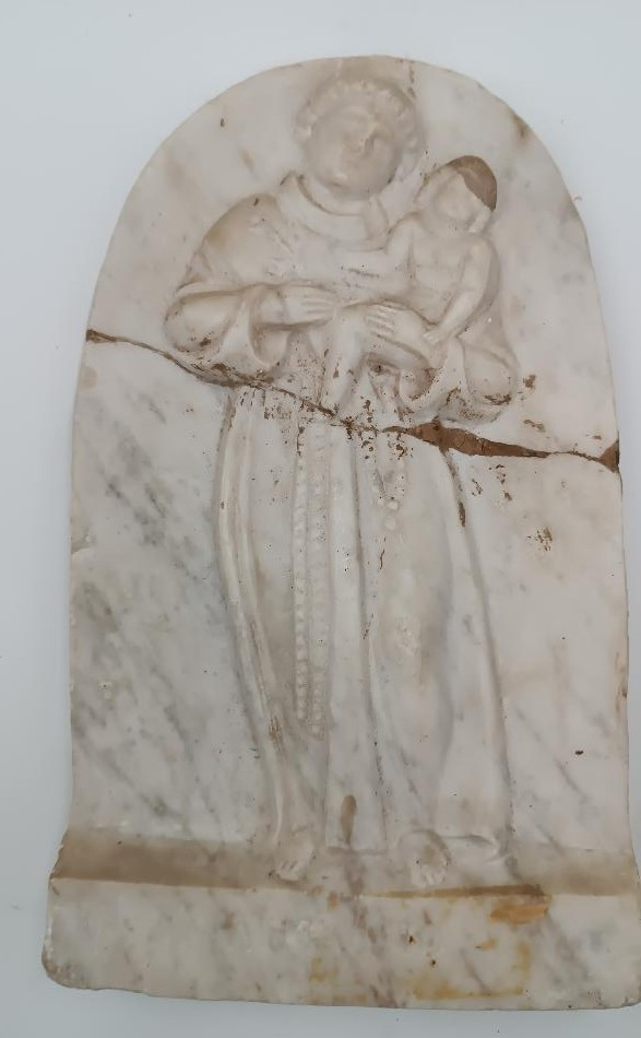 Targa,formella bassorilievo in marmo -Sant'Antonio da Padova XVIII SECOLO