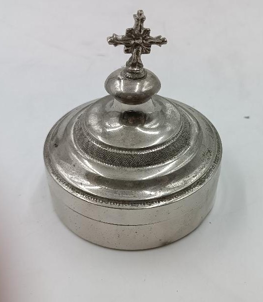 Porta ostie ottone argentato fine 800