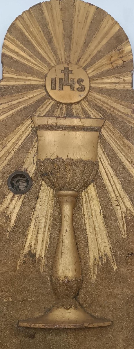 Antico Portale tabernacolo ,ciborio , in legno dorato-photo-3