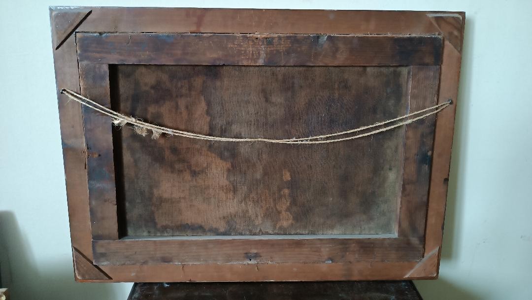 Antico dipinto olio su tela ,cherubini ,scuola italiana XVIII secolo-photo-6